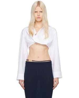 Jacquemus White Le Chouchou 'la Chemise Bahia Courte' Shirt - Blue