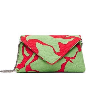 Dries Van Noten Envelope Large Floral Clutch - Black