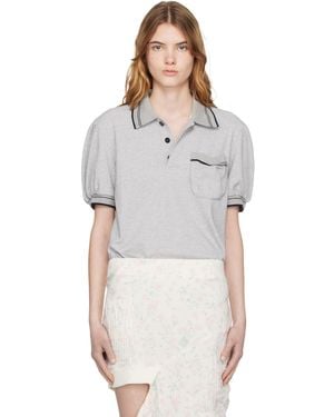 OPEN YY Puffy Piqué Polo - Grey