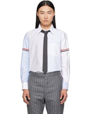 Thom Browne Funmix Pinstripe Oxford Shirt - Grey
