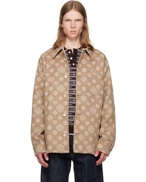 CASABLANCA Monogram Wool Overshirt - Brown