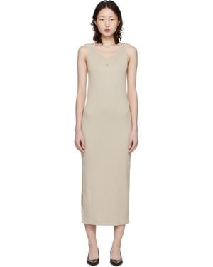 Maison Kitsuné Baby Fox Ribbed Tank Maxi Dress - Black