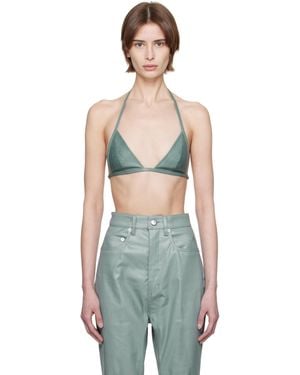 Rick Owens Soutien-Gorge Bleu En Cuir D'Agneau Poli - Noir