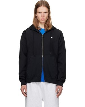 Nike Pull À Capuche Noir En Molleton À 'Swoosh' Et À Glissière