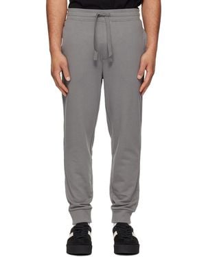 HUGO Cuffed Cotton Terry Logo-Print Sweatpants - Black