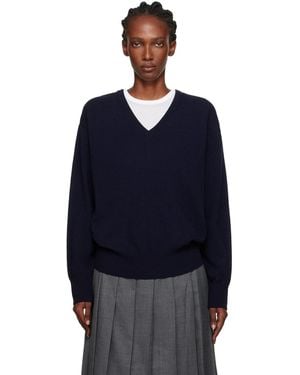 NOTHING WRITTEN Puno V-Neck Pullover Jumper - Blue