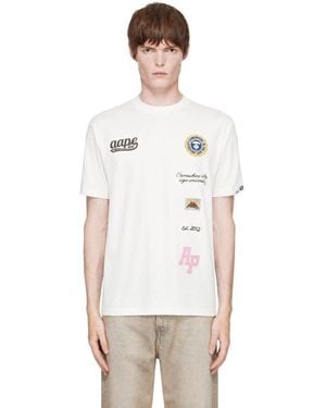 Aape By A Bathing Ape 'Aapeunvs' Embroidered Logo T-Shirt - White