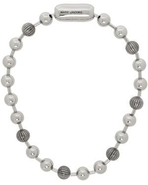 Marc Jacobs シルバー モノグラム ボールチェーン ネックレス - メタリック