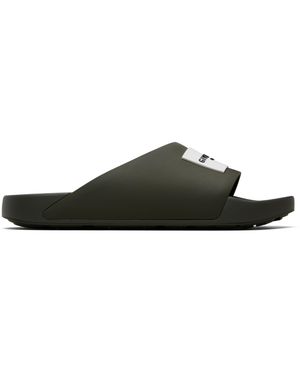 Givenchy Sandales À Enfiler De Style Mule Kaki À Écusson À Logo - Noir