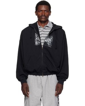 Vetements 'Explicit Language' Zip-Up Hoodie - Black