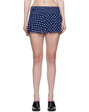 GUIZIO Chiffon Slit Miniskirt - Blue