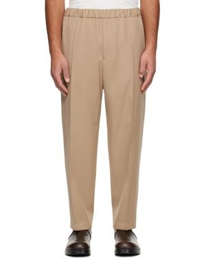Jil Sander Wool Gabardine Tapered Trousers - Natural
