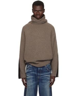 Helmut Lang Taupe Suitcase Turtleneck - Black