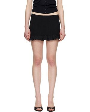 GUIZIO Apolline Smocked Miniskirt - Black