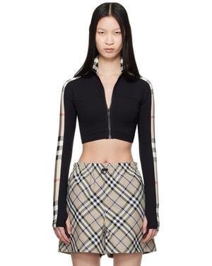 Burberry Check Turtleneck - Black