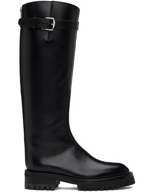 Ann Demeulemeester Burgundy Nes Riding Boots - Black