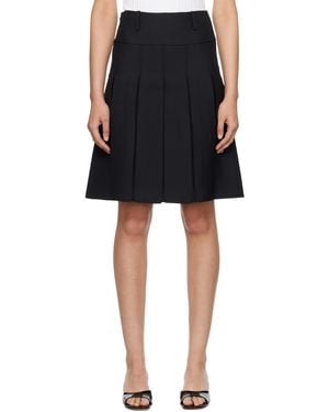 Fax Copy Express Pleated Midi Skirt - Black