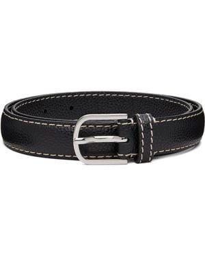 TOTEME Slim Grained-Leather Trouser Belt - Black