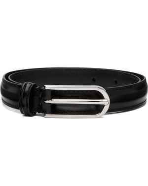 Anderson's Skinny Formal Stitch Leather Belt - Black