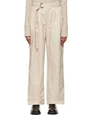 Deveaux New York Cinch Belt Trousers - Natural