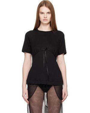 Simone Rocha Gathered Bust Bow T-Shirt - Black