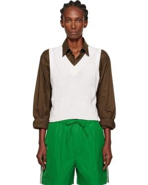 Cordera Chequered Cotton & Cashmere Vest - Green