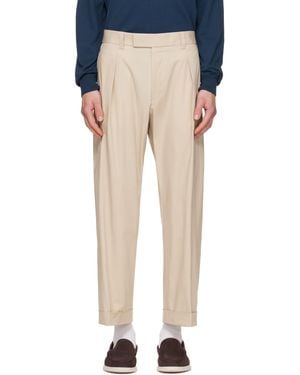 BOSS Relaxed-Fit Trousers - Natural