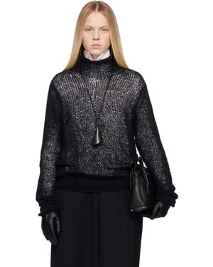 Yohji Yamamoto Summer Knit High Neck Jumper - Black