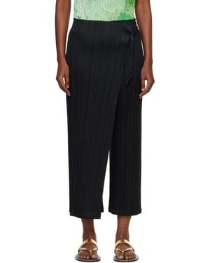 Pleats Please Issey Miyake Facade Trousers - Black