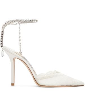 Jimmy Choo Saeda 100 Heels - White