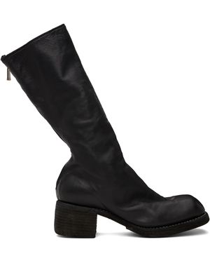 Guidi ブラック ソフト フルグレイン ホースレザー ブーツ