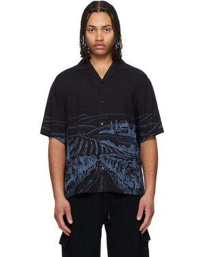 HUGO Oversized-Fit Statement Print Shirt - Black