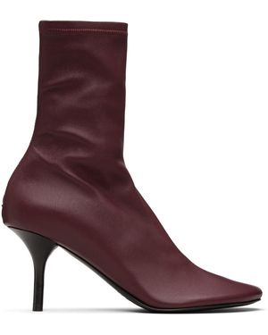 Acne Studios Bottines Bourgogne En Cuir - Violet