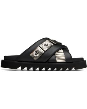 Toga Virilis Ssense Exclusive Padded Leather Sandals - Black