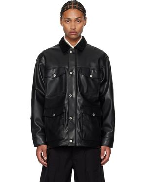 Comme des Garçons Bonded Faux-Leather Jacket - Black