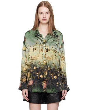 R13 グリーン Drop Neck シャツ