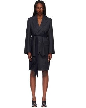 MM6 by Maison Margiela Wool-Blend Gloves Blazer - Black