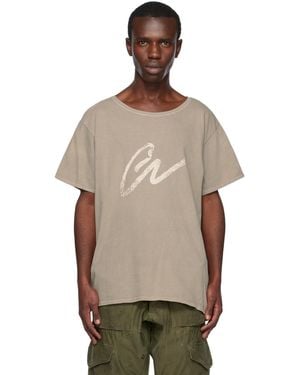 Greg Lauren Taupe 'Gl' T-Shirt - Multicolour
