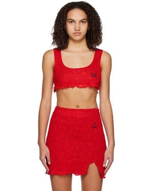 Yuzefi Cropped Tank Top - Red
