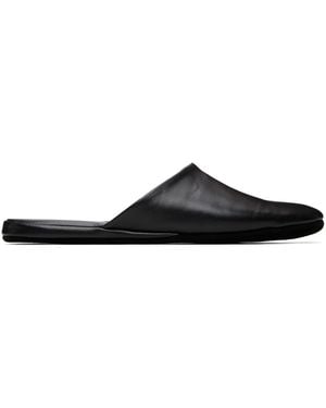 BOSS Leather Slippers - Black