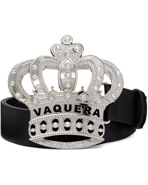 VAQUERA Ceinture Noire À Boucle À Cristaux Swarovski - Métallisé