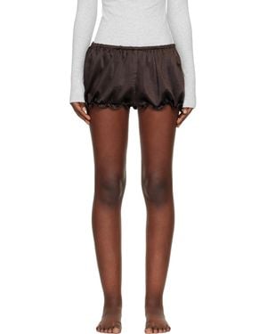 Skims Lightweight Satin Bloomer Shorts - Black