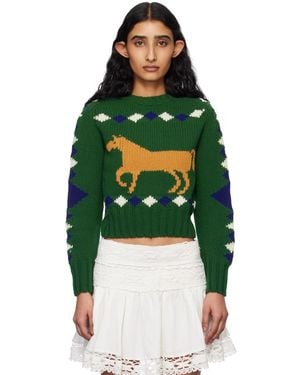 Bode Diamond Corral Jumper - Green
