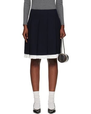 ShuShu/Tong Jupe Midi Ample Bleu Marine À Patchwork Et À Plis - Noir