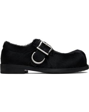 Martine Rose ブラック バルブトゥ バックル シューズ