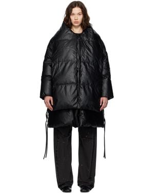MM6 by Maison Martin Margiela ブラック ライト フェイクレザー ダウンジャケット