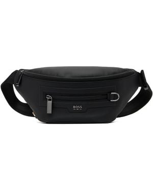 BOSS ブラック キャンバス ベルトバッグ