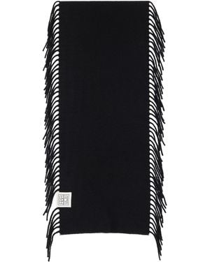 TOTEME Écharpe Noire En Cachemire À Pampille