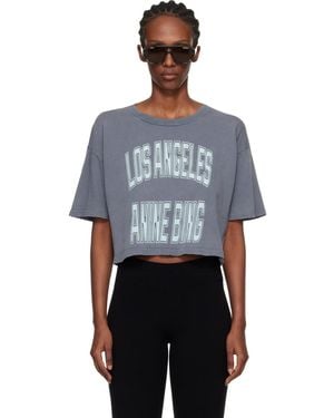 Anine Bing Johnny Cropped T-Shirt - Blue