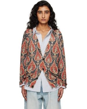 R13 Printed Boyfriend Cardigan - Multicolor